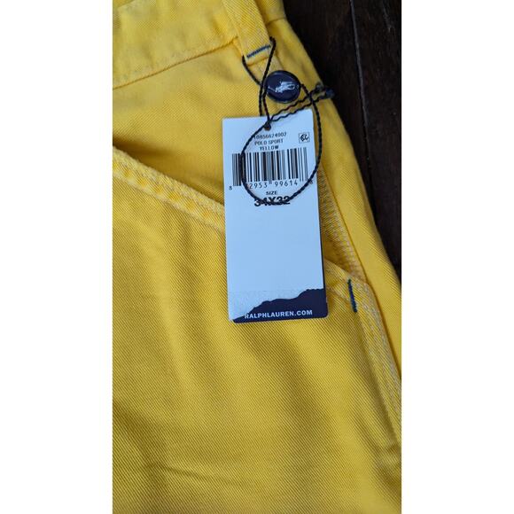 Ralph Lauren Polo Sport Yellow Carpenter Jeans Men 34 Relaxed Straight Fit New - Picture 11 of 16